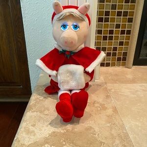 Rare Vtg Muppets Miss Piggy Plush Christmas Cape Dress Muff Boots 18” Jim Henson